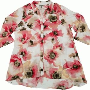 JM Collection Roll-Tab Oversized Shirt Artisan L